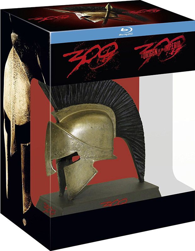 Colección 300 con las dos películas y un casco espartano