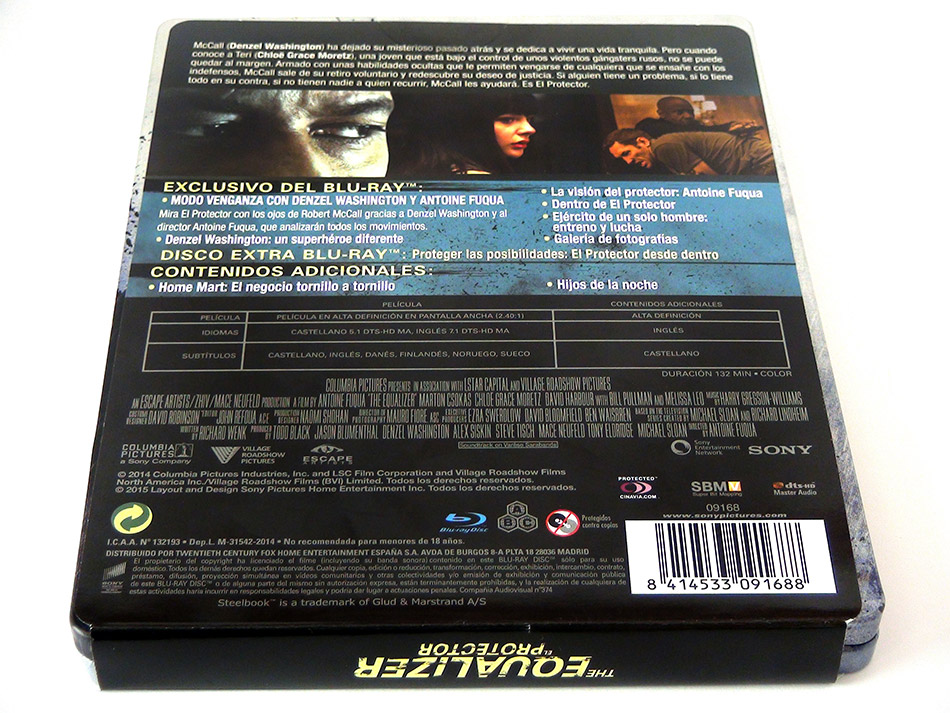 Fotografías del Steelbook de The Equalizer: El Protector en Blu-ray 6