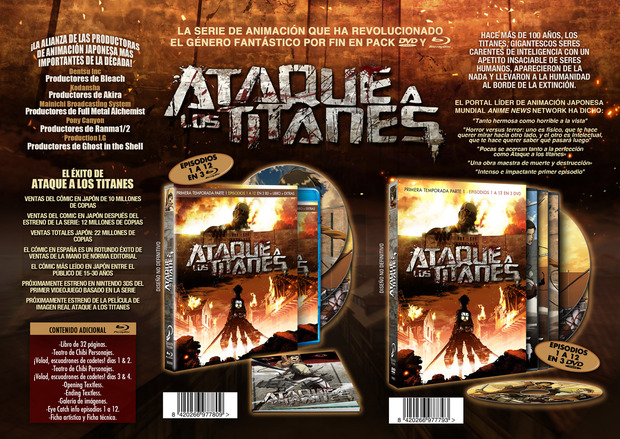 Detalles del Blu-ray de Ataque a los Titanes - Primera Temporada Parte 1