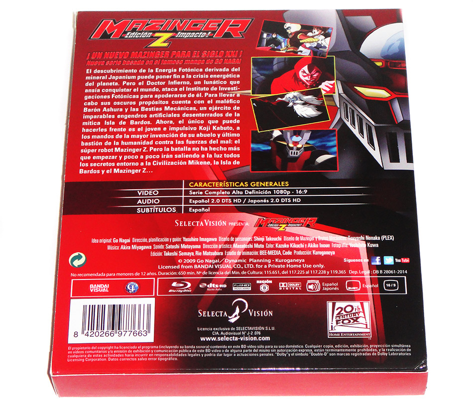 Fotografías de la serie completa de Mazinger Z Edición Impacto en Blu-ray 2
