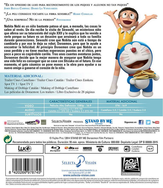 Detalles del Blu-ray de Stand by Me Doraemon - Edición Coleccionista