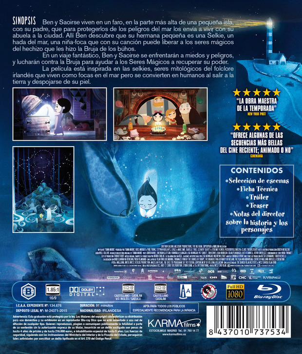 Detalles del Blu-ray de La Canción del Mar 3