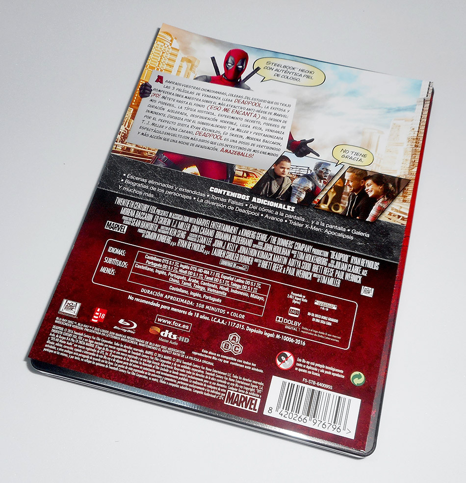Fotografías del Steelbook de Deadpool en Blu-ray 4