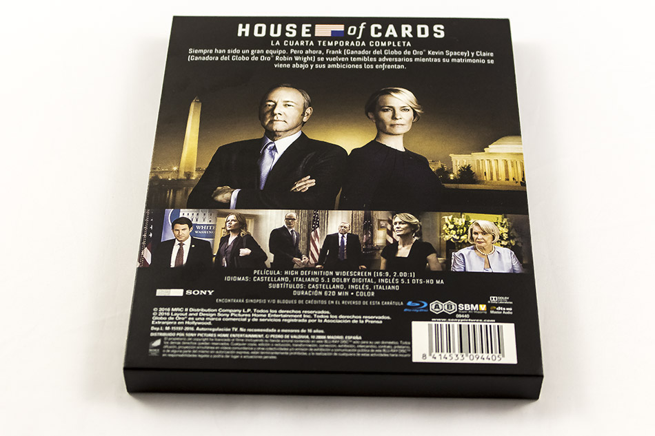 Fotografías de la cuarta temporada de House of Cards en Blu-ray 4