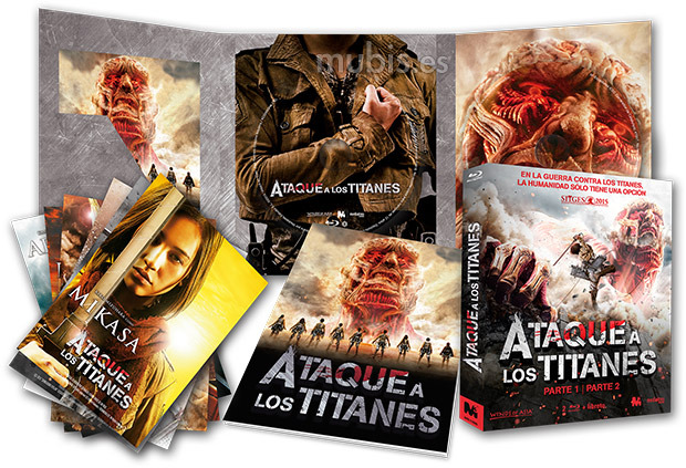 Diseño de la carátula de Ataque a los Titanes: Partes 1 y 2 en Blu-ray 2