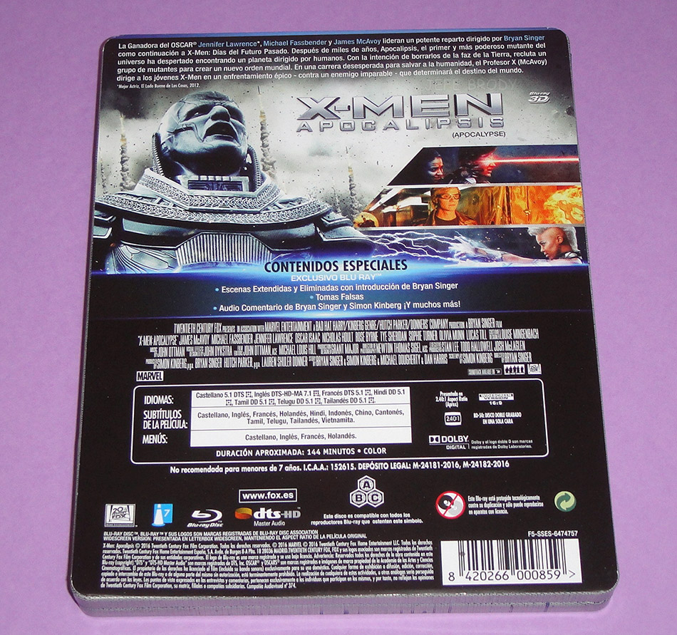 Fotografías del Steelbook de X-Men: Apocalipsis en Blu-ray 2