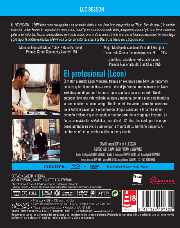 Más información de El Profesional (Léon) - Filmoteca Fnac en Blu-ray 3