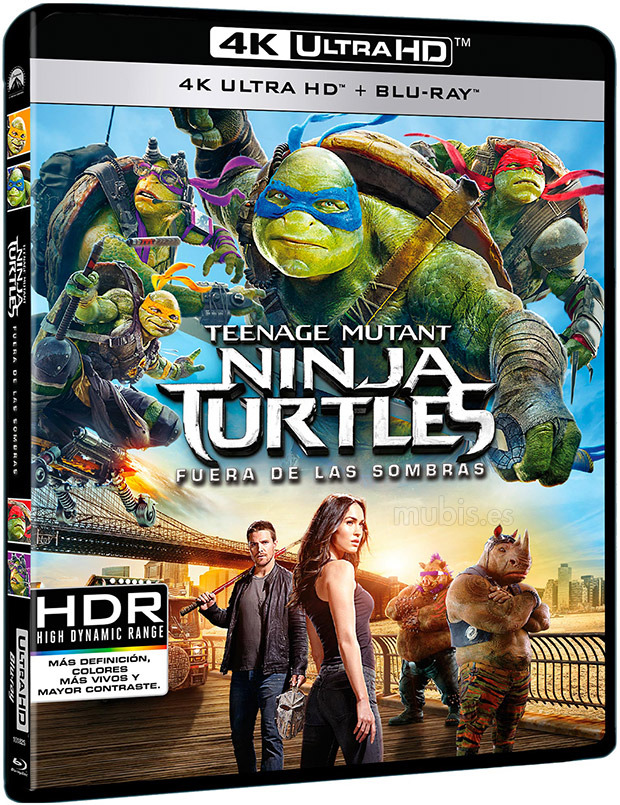 Desvelada la carátula del Ultra HD Blu-ray de Ninja Turtles: Fuera de las Sombras 1