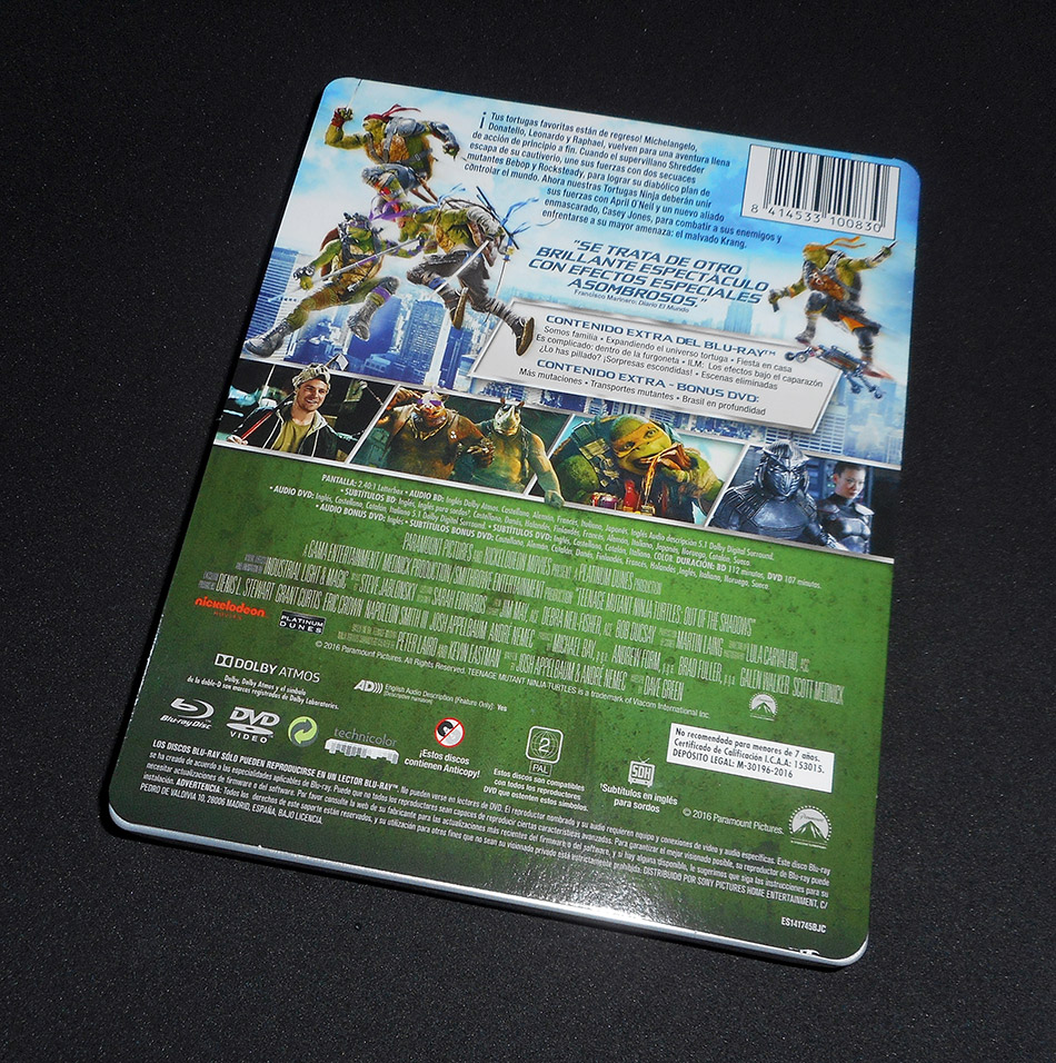 Fotografías del Steelbook de Ninja Turtles: Fuera de las Sombras en Blu-ray 2