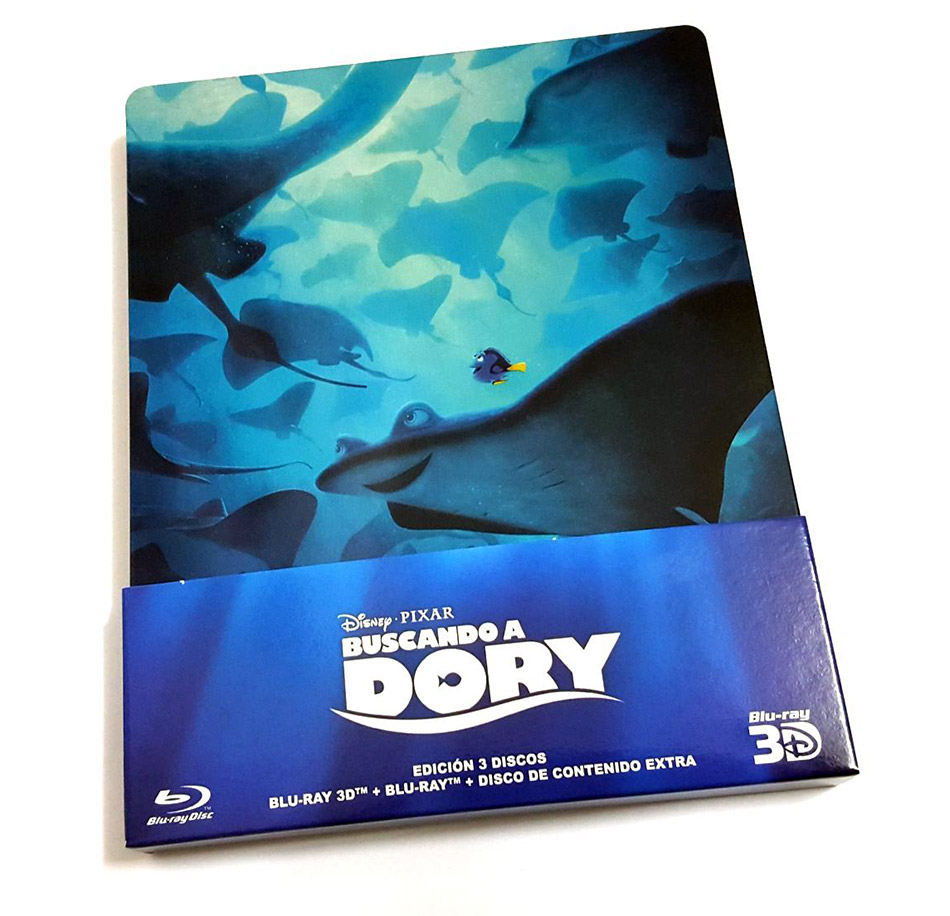 Fotografías del Steelbook de Buscando a Dory en Blu-ray 3D y 2D 1