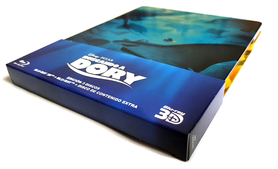 Fotografías del Steelbook de Buscando a Dory en Blu-ray 3D y 2D 4