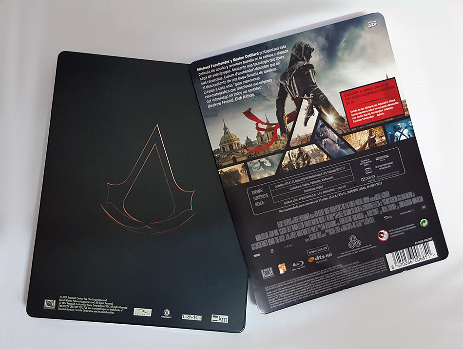 Fotografías del Steelbook de Assassin's Creed en Blu-ray 3D y 2D 4