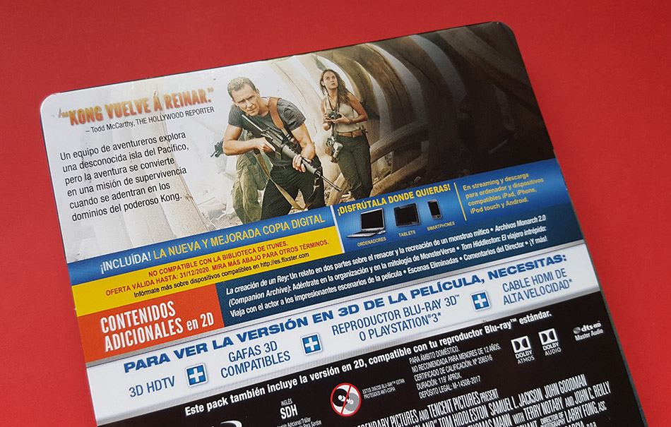 Fotografías de Steelbook de Kong: La Isla Calavera en Blu-ray 3D y 2D 5