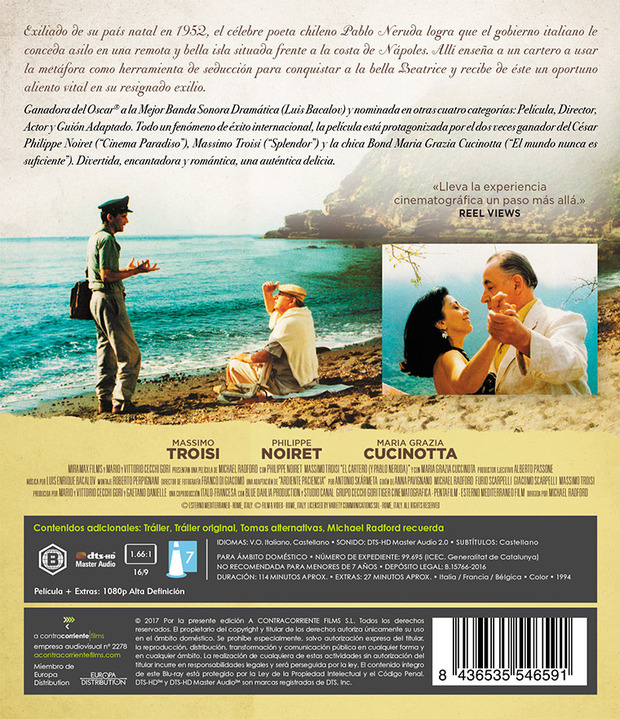 Más información de El Cartero (y Pablo Neruda) en Blu-ray 3