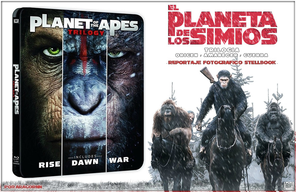 Fotografías del Steelbook de la Trilogía El Planeta de los Simios en Blu-ray 1