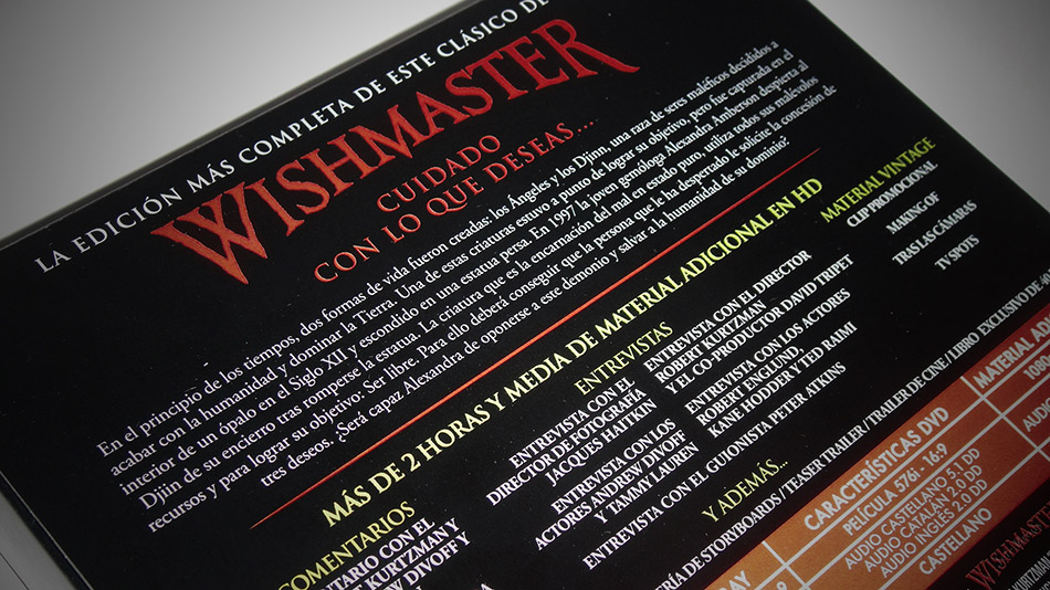 Fotografías de la edición coleccionista de Wishmaster en Blu-ray 6