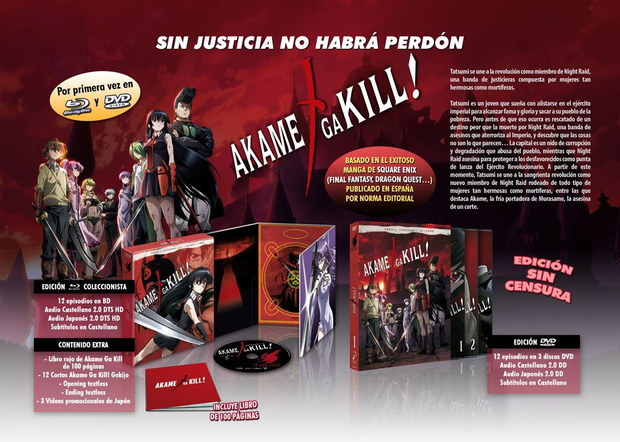 Primeros datos de Akame Ga Kill! - Parte 1 (Edición Coleccionista) en Blu-ray