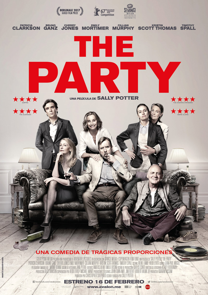 Tráiler de The Party, escrita y dirigida por Sally Potter