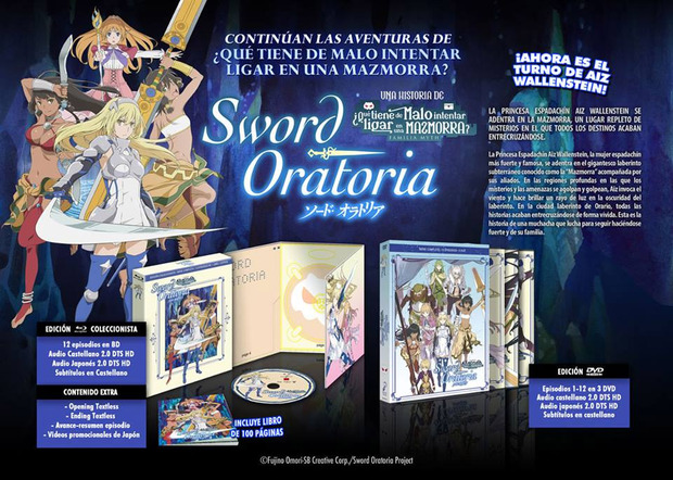 Digipak con la serie Sword Oratoria en Blu-ray y libro
