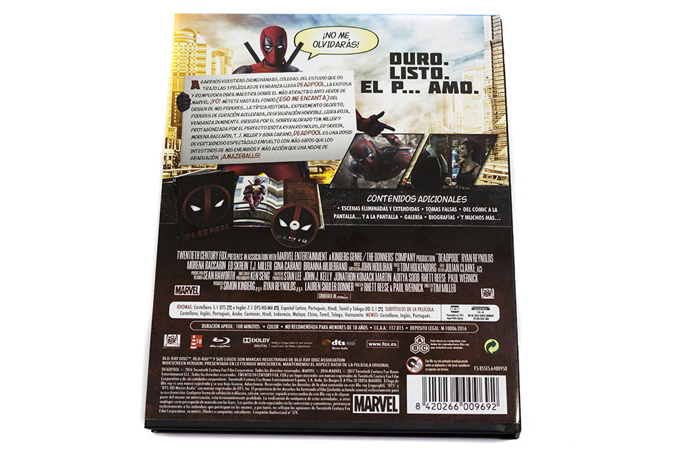 Fotografías del Digibook de Deadpool en Blu-ray 5