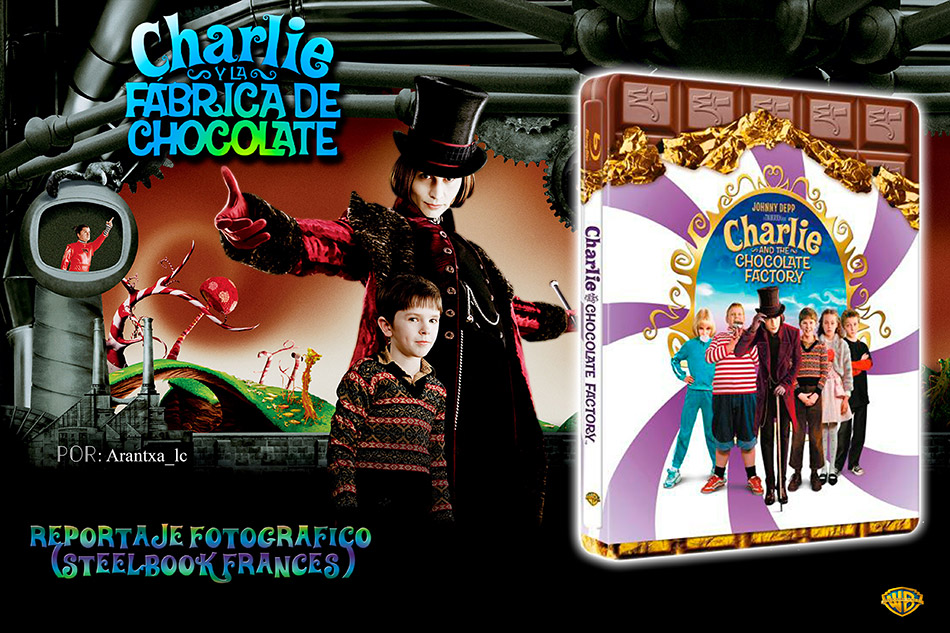 Fotografías del Steelbook de Charlie y la Fábrica de Chocolate en Blu-ray (FR) 1