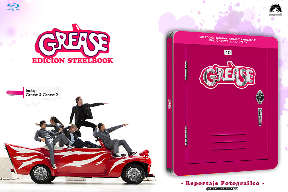 Fotografías del Steelbook con imanes de Grease 1 y 2 en Blu-ray 1