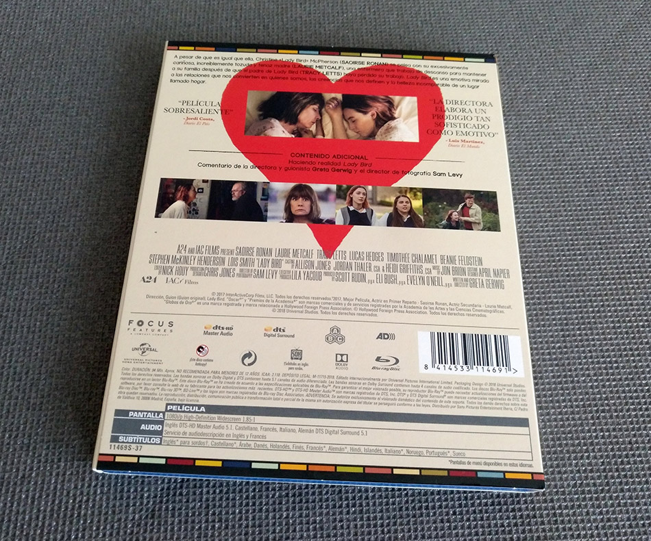 Fotografías de Lady Bird en Blu-ray con funda y libreto 3