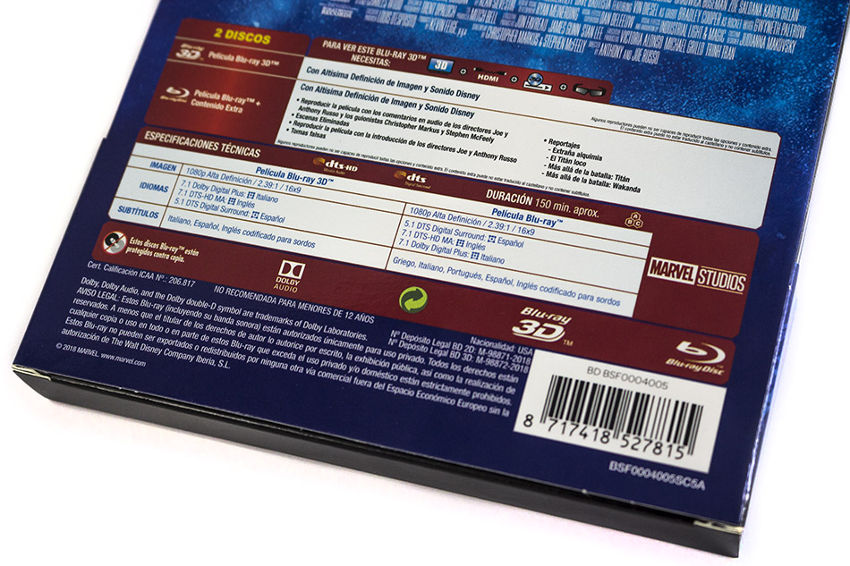 Fotografías del Steelbook de Vengadores: Infinity War en Blu-ray 3D y 2D 10
