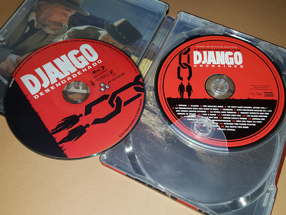 Fotografías del Steelbook de Django Desencadenado en Blu-ray con BSO 23