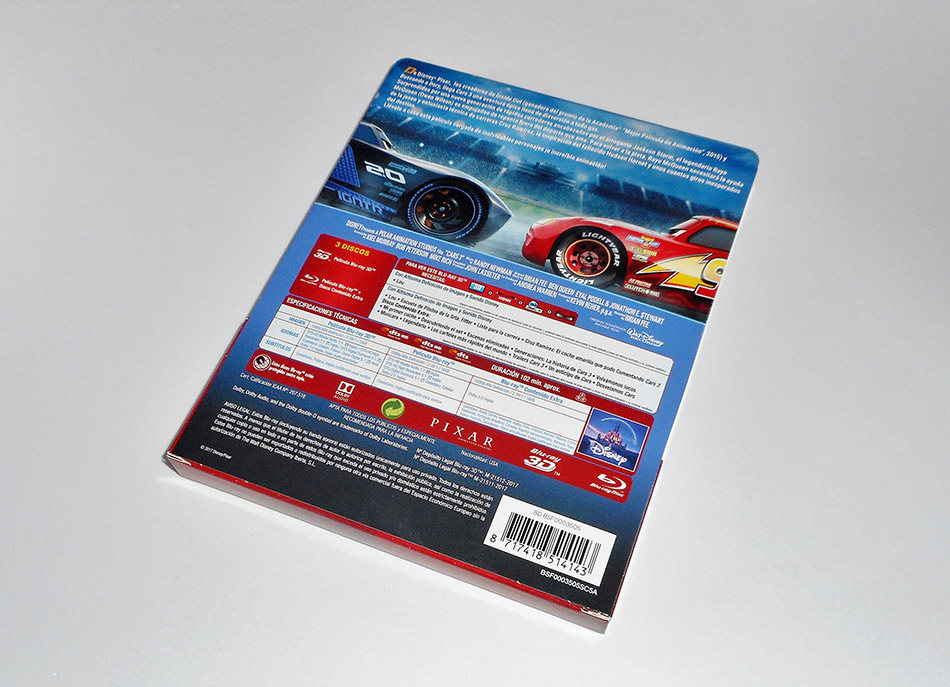 Fotografías del Steelbook de Cars 3 en Blu-ray 3D y 2D 4