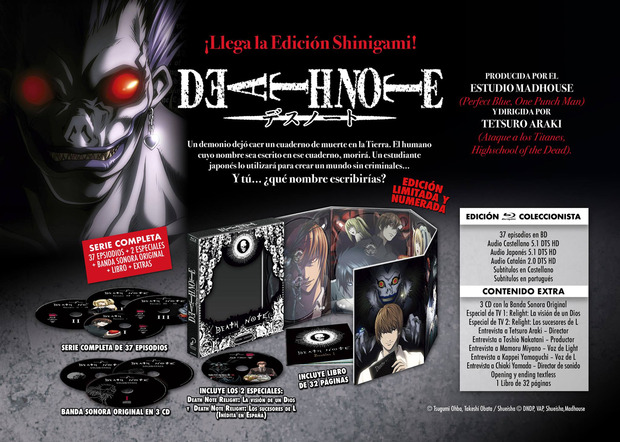 Desvelada la carátula del Blu-ray de Death Note - Edición Shinigami