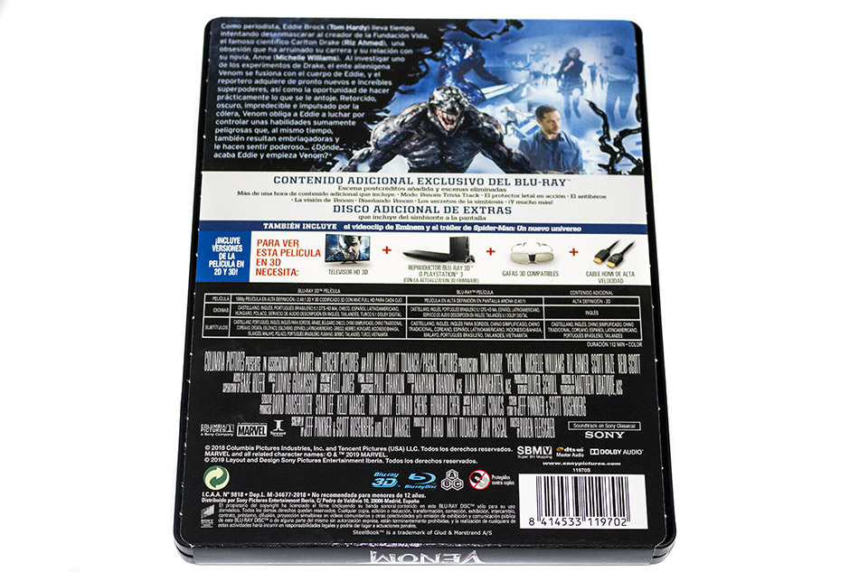 Fotografías del Steelbook de Venom en Blu-ray 3D y 2D 6
