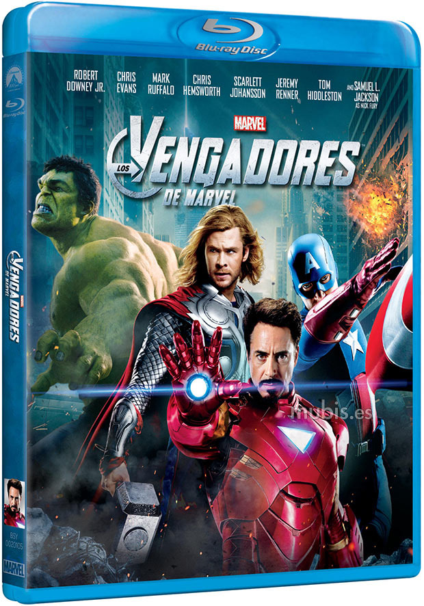 Diseño de la carátula de Los Vengadores en Blu-ray
