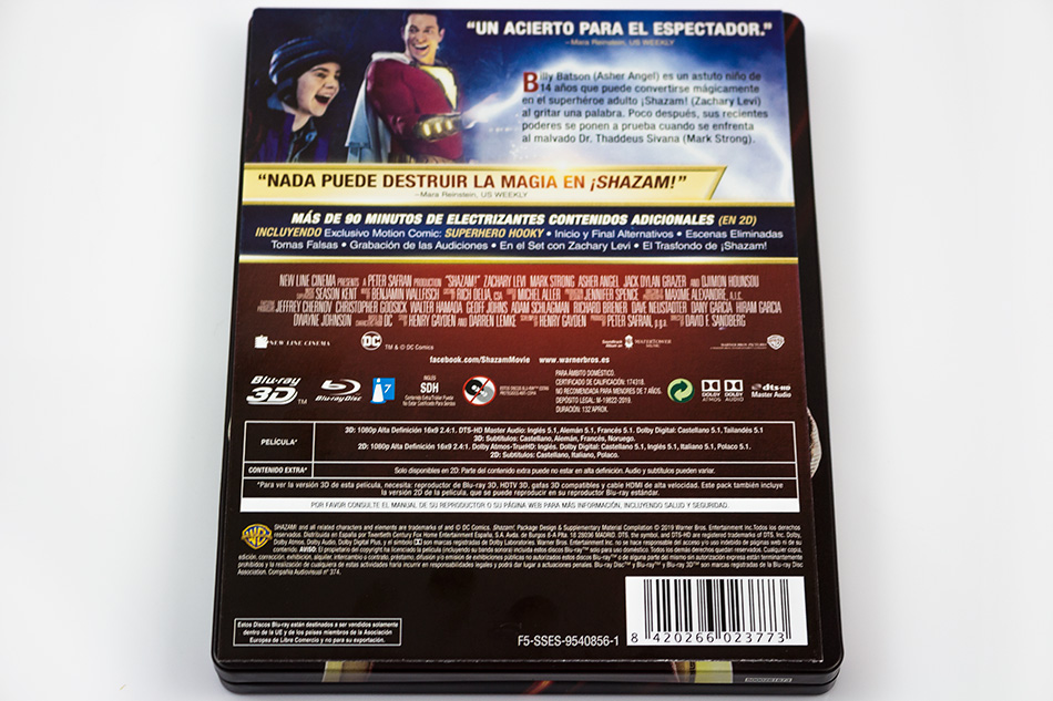 Fotografías del Steelbook de ¡Shazam! en Blu-ray 3D 6