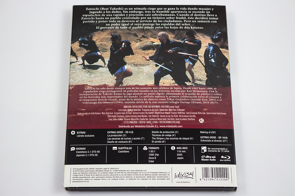 Fotografías de la edición con funda y libreto de Zatoichi en Blu-ray 6