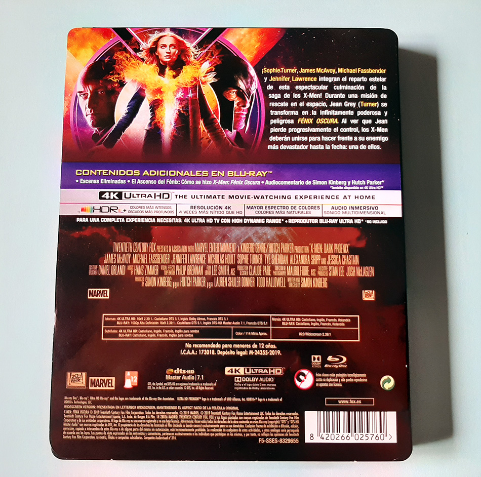 Fotografías del Steelbook de X-Men: Fénix Oscura en UHD 4K 2