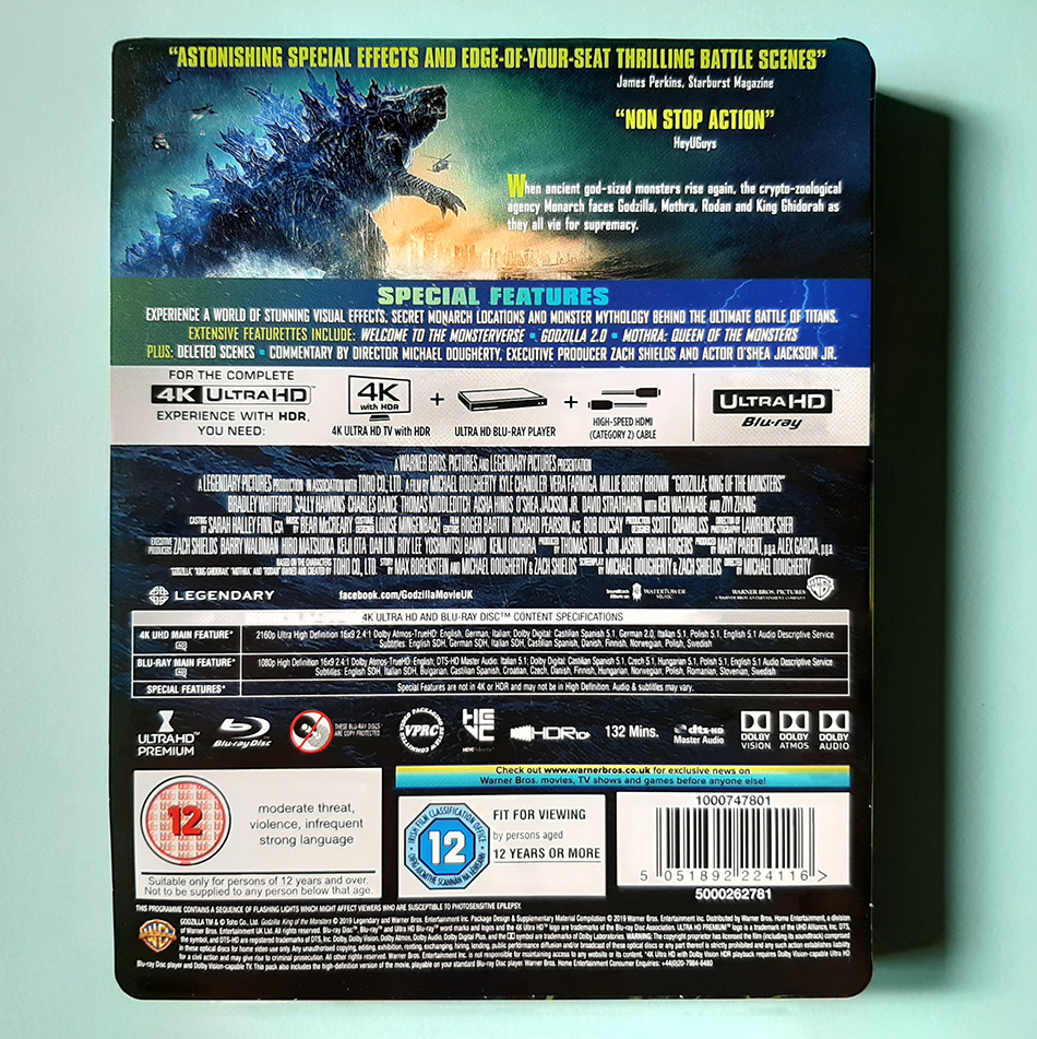 Fotografías del Steelbook de Godzilla: Rey de los Monstruos en  UHD 4K (UK) 2