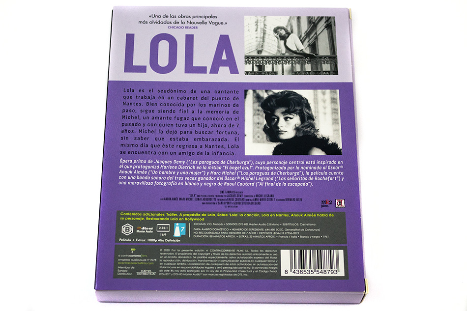Fotografías de la edición con funda y caja lila de Lola en Blu-ray 6