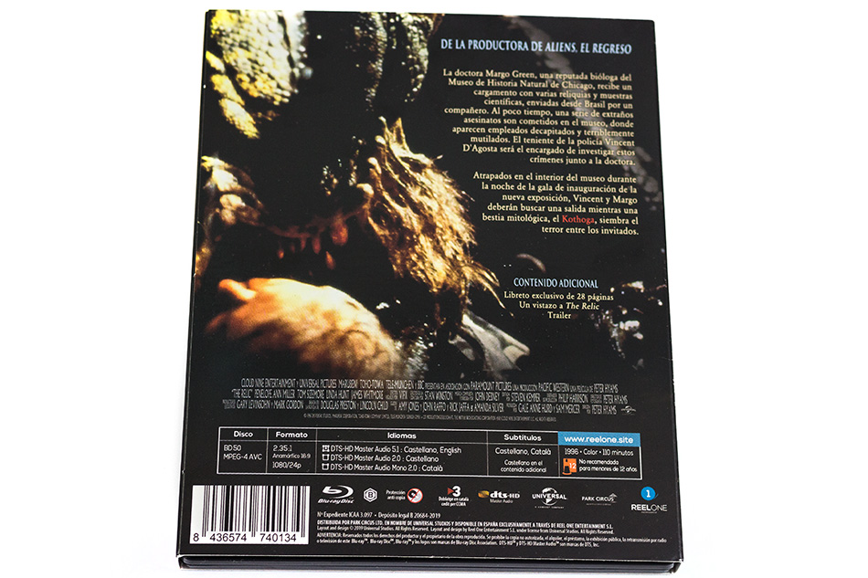 Fotografías de la edición con funda y libreto de The Relic en Blu-ray 6