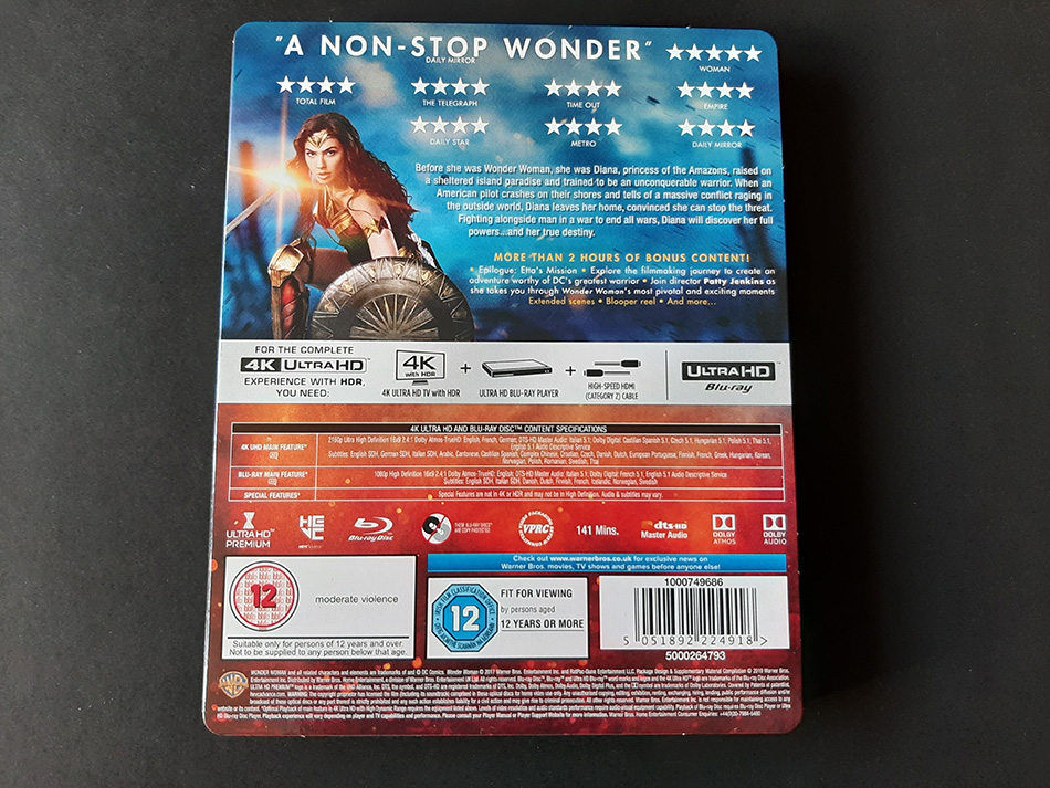 Fotografías del Steelbook de Wonder Woman en UHD 4K (UK) 7