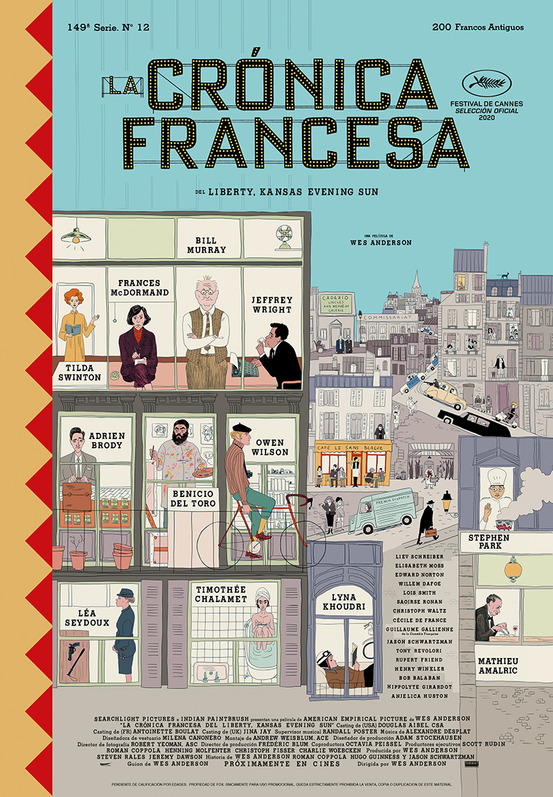 Tráiler y póster de La Crónica Francesa, dirigida por Wes Anderson