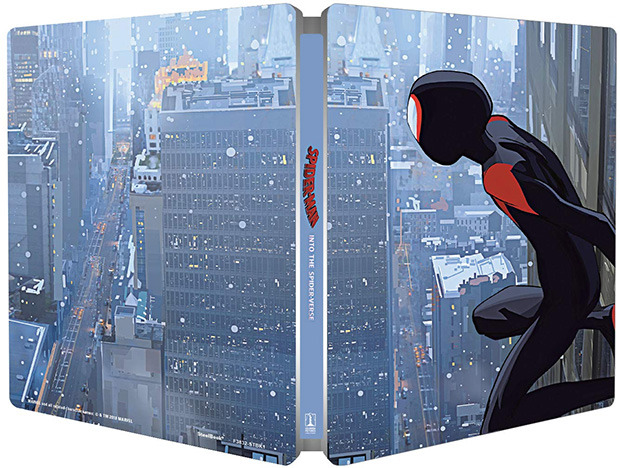Diseño de la carátula de Spider-Man: Un Nuevo Universo - Edción Metálica en Blu-ray 2