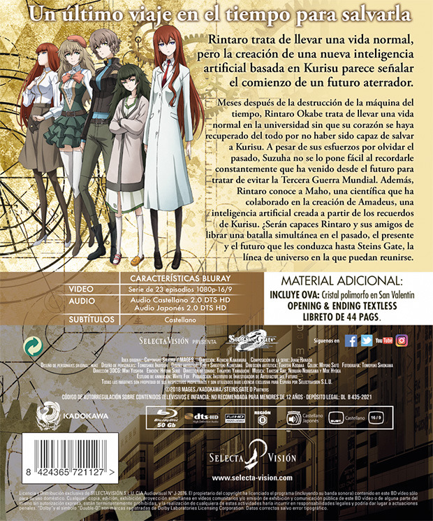 Datos de Steins; Gate Zero - Serie Completa (Edición Coleccionista) en Blu-ray 2