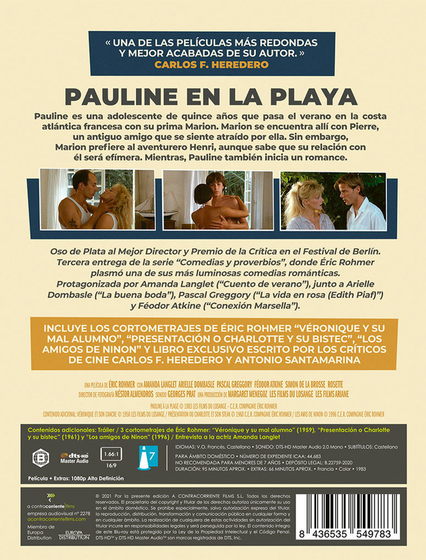 Pauline en la Playa Blu-ray 2