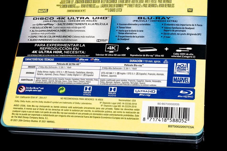 Fotografías del Steelbook lenticular de Deadpool 2 en UHD 4K y Blu-ray 7