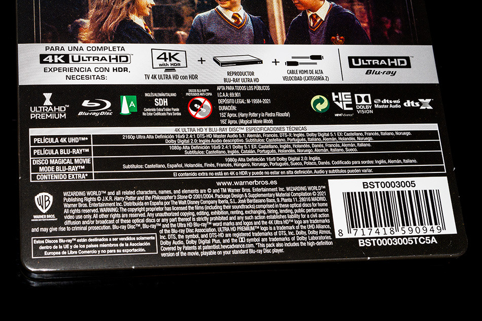 Fotografías del Steelbook con Magical Movie Mode de Harry Potter y la Piedra Filosofal en UHD 4K y Blu-ray 9