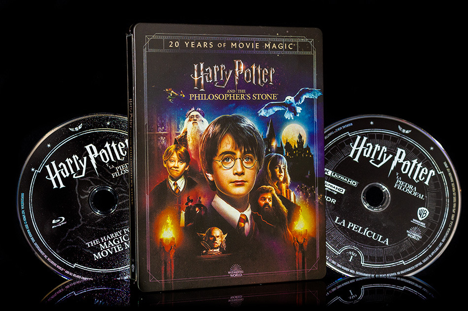 Fotografías del Steelbook con Magical Movie Mode de Harry Potter y la Piedra Filosofal en UHD 4K y Blu-ray 16