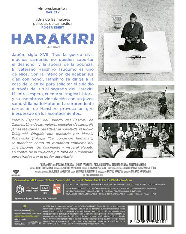 Desvelada la carátula del Blu-ray de Harakiri 3