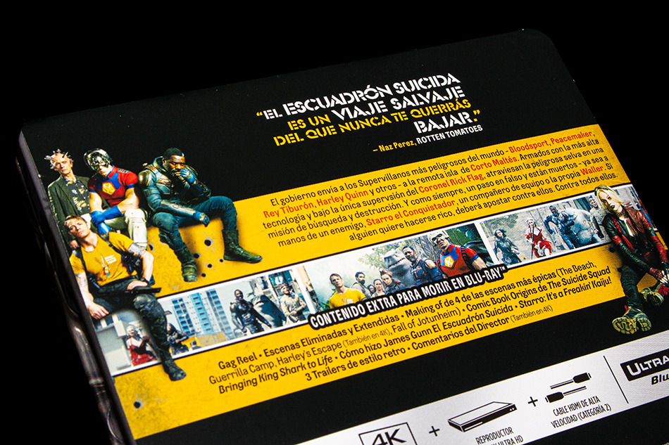 Fotografías del Steelbook de El Escuadrón Suicida en UHD 4K y Blu-ray 8