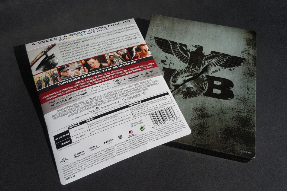 Fotografías del Steelbook de Malditos Bastardos en UHD 4K y Blu-ray 5